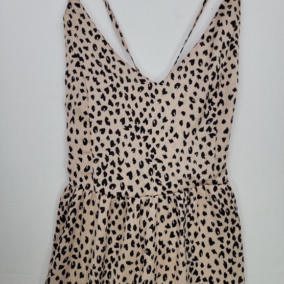 Cupshe Leopard Animal Print V Neck Lace Up Slip Maxi Dress Size Small - Picture 3 of 10